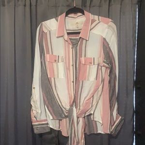 Striped button up